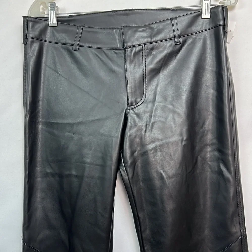 Free People Black Vegan Leather pants jeans size 6 NWT